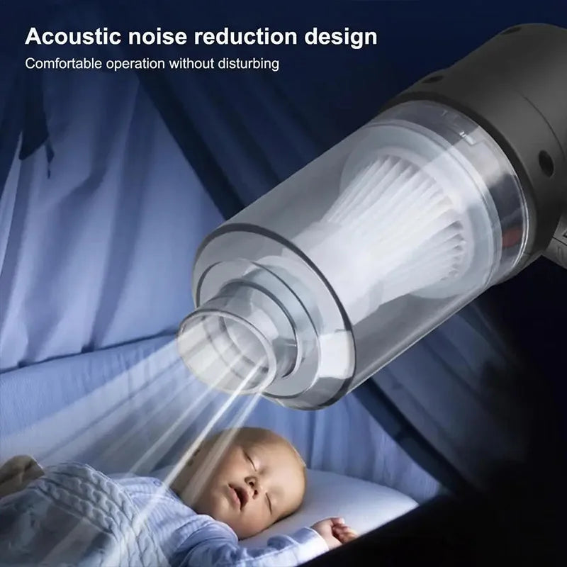 Car Vacuum Cleaner 6000Pa Portable Wireless Cleaning Machine Strong Suction Handheld Vacuum Cleaners Mini Home Car Dust Blower