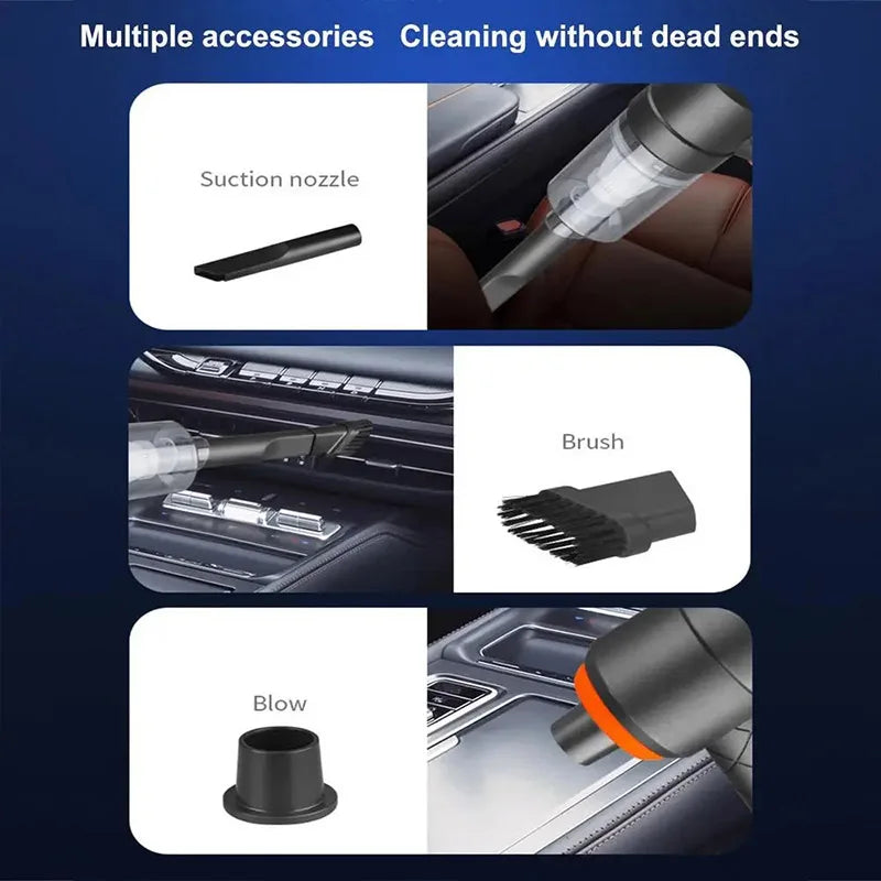 Car Vacuum Cleaner 6000Pa Portable Wireless Cleaning Machine Strong Suction Handheld Vacuum Cleaners Mini Home Car Dust Blower